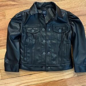 GAP | Kids Faux Leather Jacket | Black | Size XS